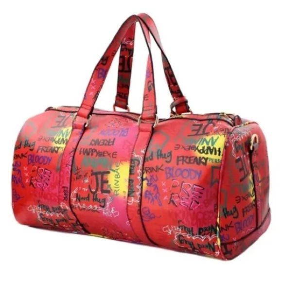 Graffiti Print 2N1 Duffle Overnight Bag - Picture 4 of 9
